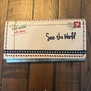 MIAMICA File and Fly Document Organizer Travel Wallet Passport Holder EUC